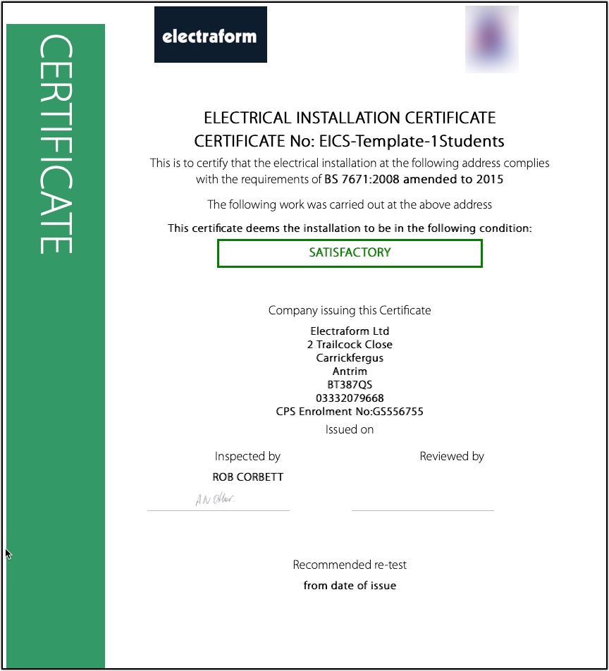 electraform  New stuff from electraform Regarding Electrical Isolation Certificate Template